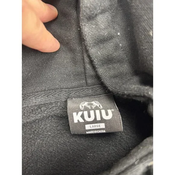 KUIU Hoodie Mens Large Black Pullover Fleece Sweatshirt Hunting Graphic Logo - Picture 2 of 7